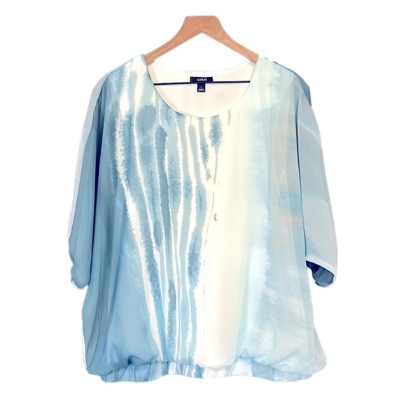 Alfani Women's Ombre Smocked Blouse Size Large - Picture 4 of 10